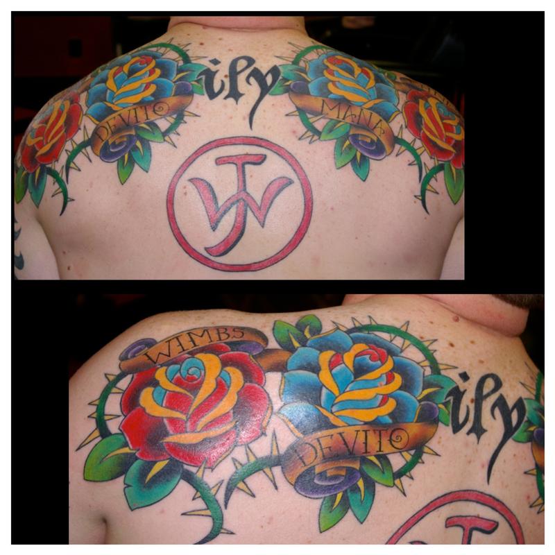 Traditional Roses Back Tattoo by KR Rossi TattooNOW